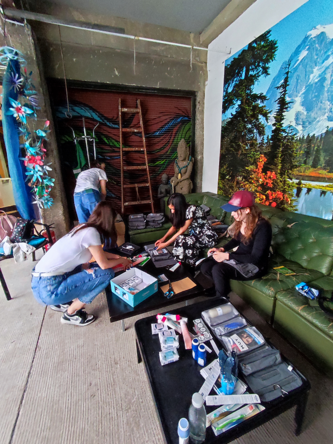 Befüllen der Taschen